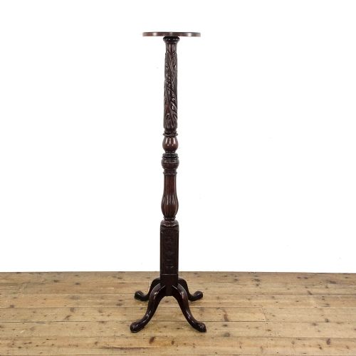 Antique Carved Mahogany Torchiere 
