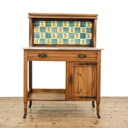 Antique Pine Washstand with Marble Top
