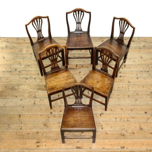 fig 1. Set of Six Similar Antique Oak Chairs