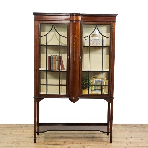 Antique Edwardian Inlaid Mahogany Display Cabinet
