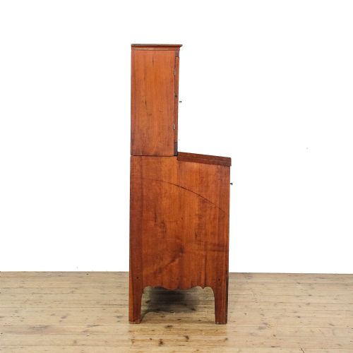 ANTIQUE WALNUT AND SATINWOOD WRITING CABINET - ADDITIONAL PHOTO 4