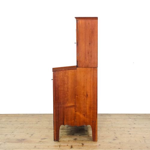 ANTIQUE WALNUT AND SATINWOOD WRITING CABINET - ADDITIONAL PHOTO 6