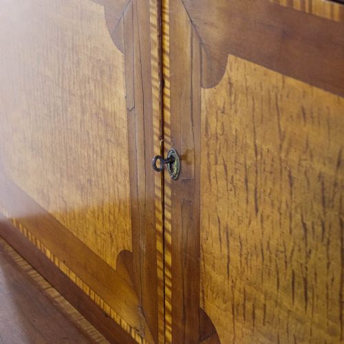 ANTIQUE WALNUT AND SATINWOOD WRITING CABINET - ADDITIONAL PHOTO 7