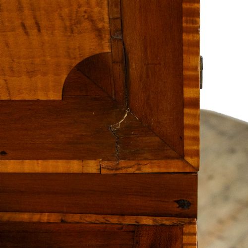 ANTIQUE WALNUT AND SATINWOOD WRITING CABINET - ADDITIONAL PHOTO 8