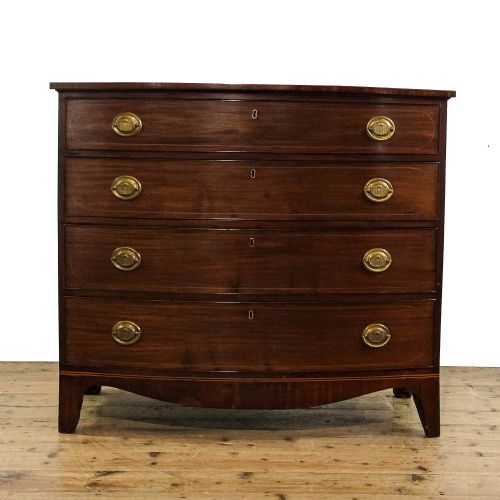 fig 1. Georgian Mahogany Bow front Chest of Drawers
