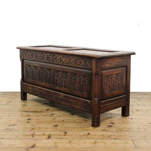Antique Carved Oak Coffer

