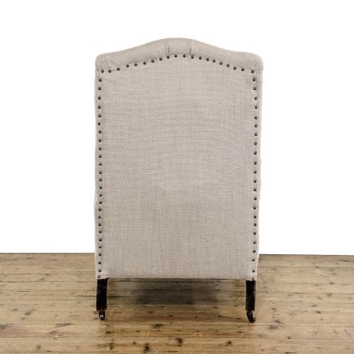 fig 3. Antique Upholstered Cream Wing Back Armchair