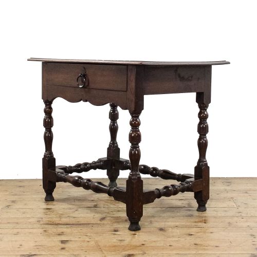 ANTIQUE 18TH CENTURY OAK LOWBOY SIDE TABLE