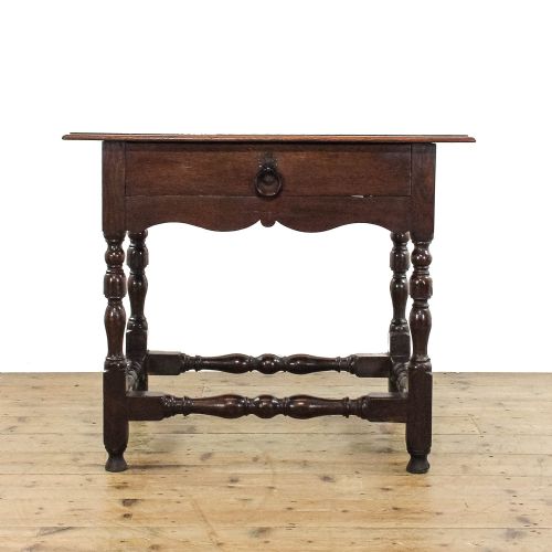 ANTIQUE 18TH CENTURY OAK LOWBOY SIDE TABLE - ADDITIONAL PHOTO 1