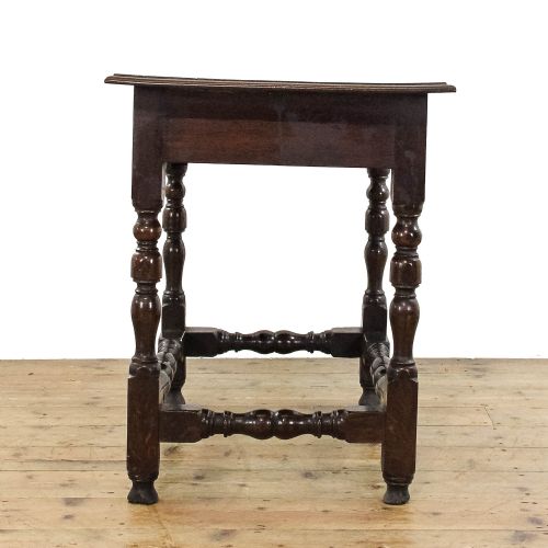 ANTIQUE 18TH CENTURY OAK LOWBOY SIDE TABLE - ADDITIONAL PHOTO 4