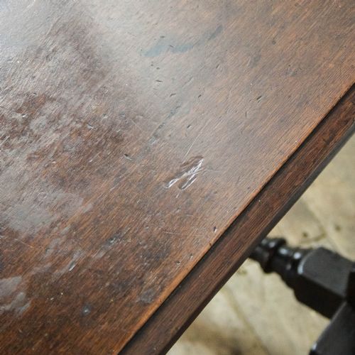 ANTIQUE 18TH CENTURY OAK LOWBOY SIDE TABLE - ADDITIONAL PHOTO 9