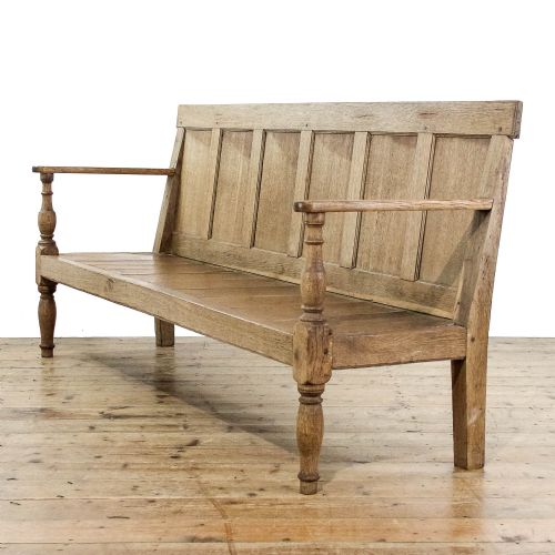 ANTIQUE GEORGIAN LIGHT OAK SETTLE