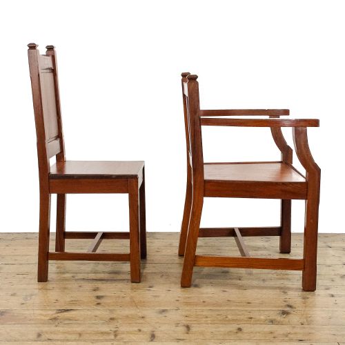 SET OF SEVEN ANTIQUE CHURCH CHAIRS - ADDITIONAL PHOTO 4
