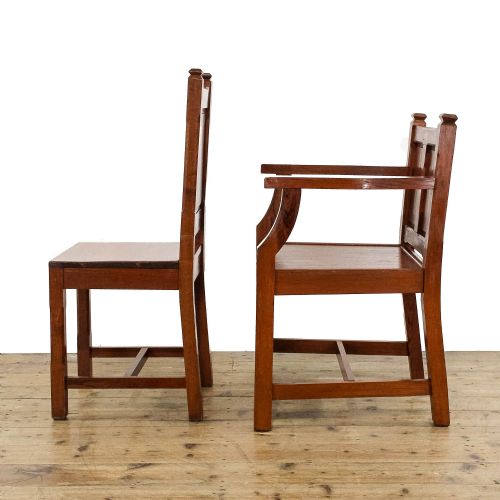 SET OF SEVEN ANTIQUE CHURCH CHAIRS - ADDITIONAL PHOTO 6