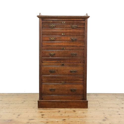 ANTIQUE LATE VICTORIAN OAK CHEST OF DRAWERS