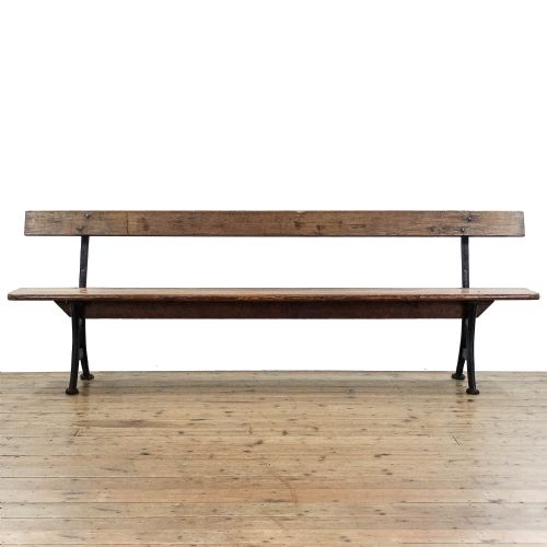 Antique Pine Railway Bench
