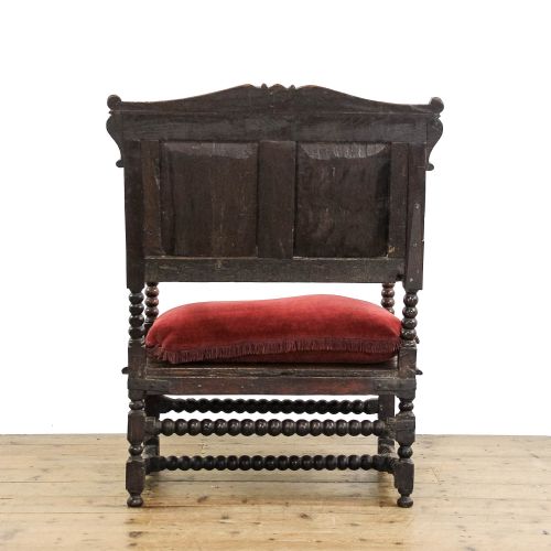 ANTIQUE 18TH CENTURY BOBBIN OAK ARMCHAIR - ADDITIONAL PHOTO 2