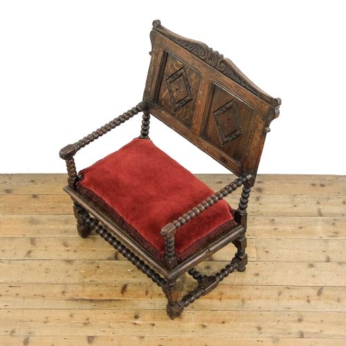 ANTIQUE 18TH CENTURY BOBBIN OAK ARMCHAIR - ADDITIONAL PHOTO 5