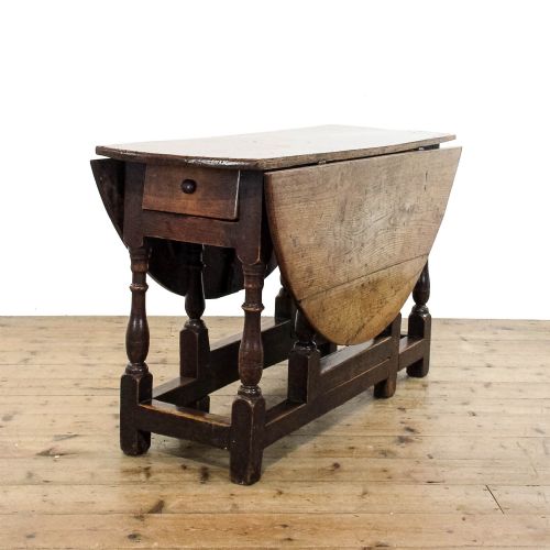 fig 1. Antique 18th Century Oak and Elm Gate Leg Table