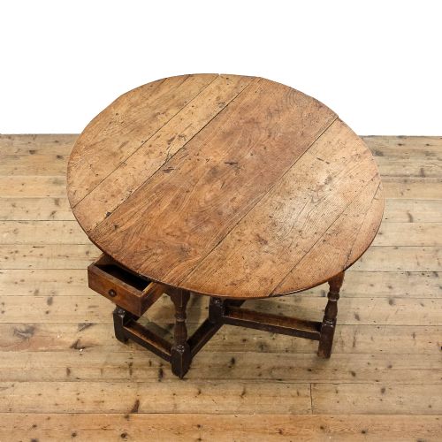 fig 2. Antique 18th Century Oak and Elm Gate Leg Table