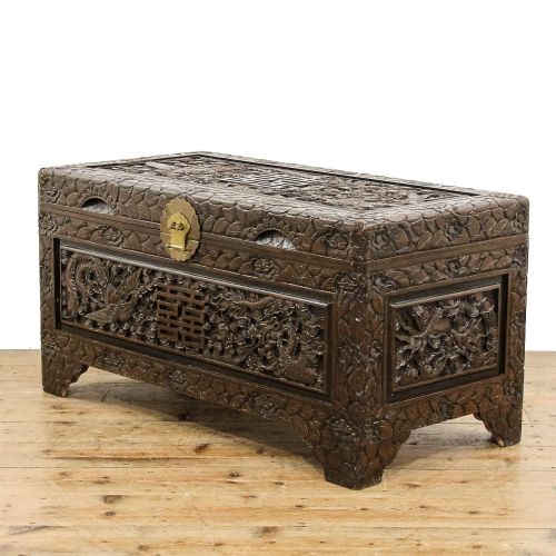 Antique Early 20th Century Camphor Wood Trunk
