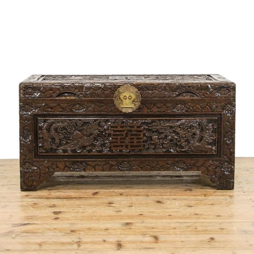 fig 3. Antique Early 20th Century Camphor Wood Trunk
