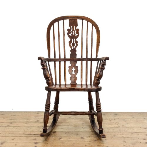 fig 2. Antique Elm and Beechwood Windsor Rocking Chair
