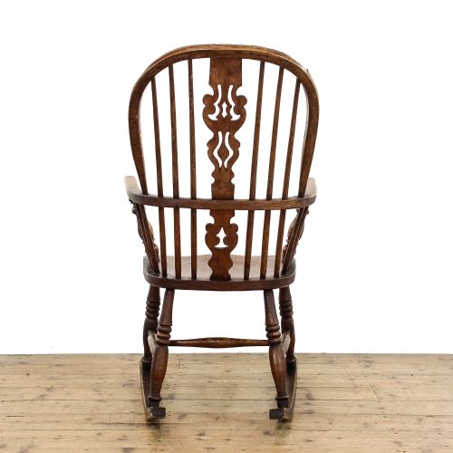 fig 3. Antique Elm and Beechwood Windsor Rocking Chair
