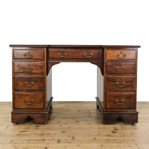fig 1. Antique Edwardian Mahogany Kneehole Desk