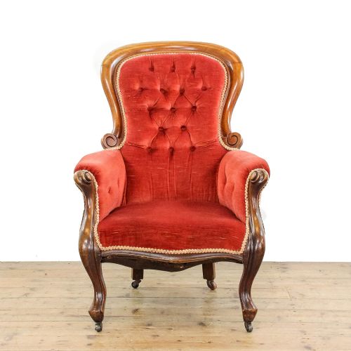 ANTIQUE VICTORIAN UPHOLSTERED ARMCHAIR - ADDITIONAL PHOTO 1