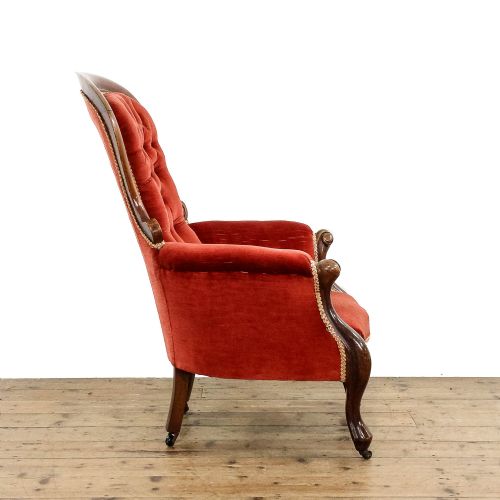 ANTIQUE VICTORIAN UPHOLSTERED ARMCHAIR - ADDITIONAL PHOTO 2