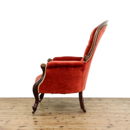 ANTIQUE VICTORIAN UPHOLSTERED ARMCHAIR - ADDITIONAL PHOTO 3
