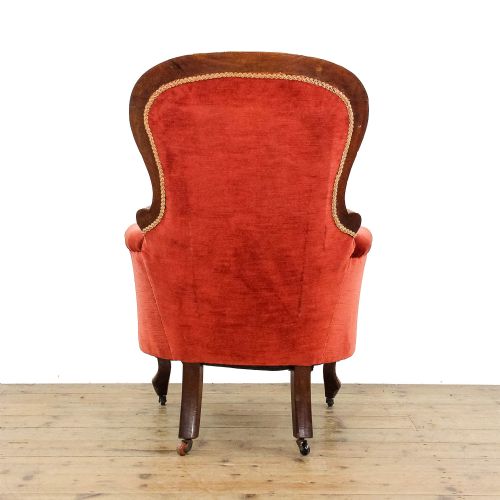 ANTIQUE VICTORIAN UPHOLSTERED ARMCHAIR - ADDITIONAL PHOTO 4