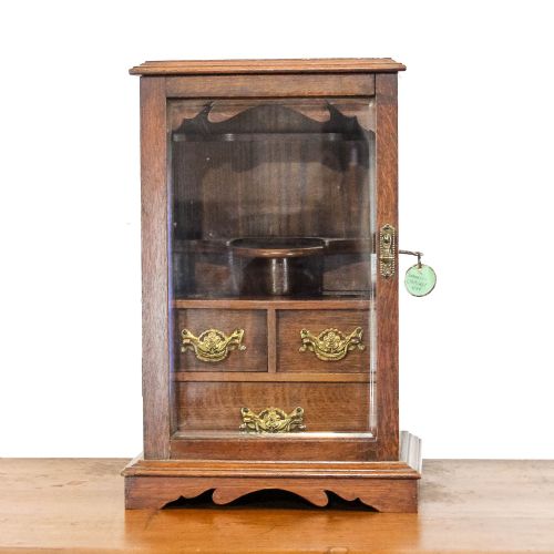 fig 1. Antique Edwardian Oak Smokers Cabinet