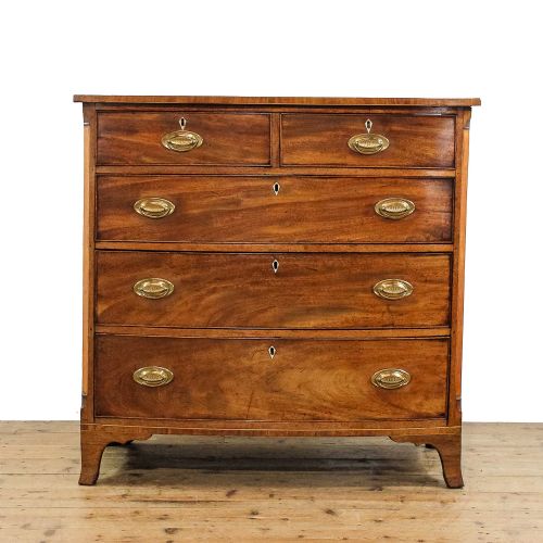 Antique 19th Century Mahogany Bow Front Chest of Drawers
