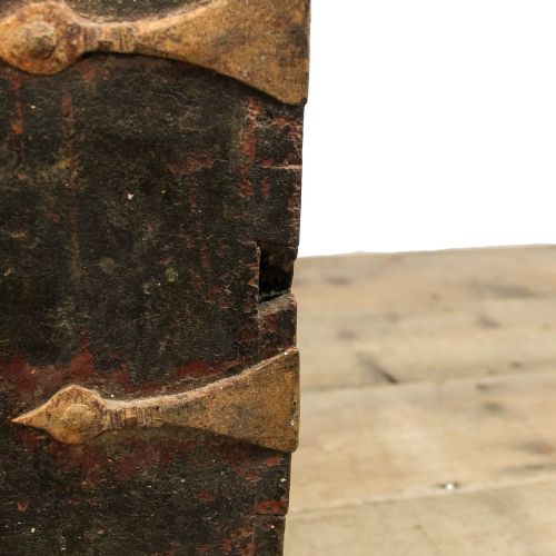 ANTIQUE 19TH CENTURY IRON BOUND TRUNK - ADDITIONAL PHOTO 11