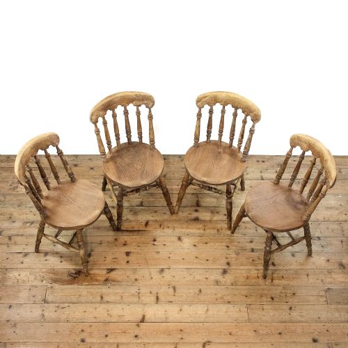 fig 1. Set of Four Antique Ash and Elm Penny Chairs
