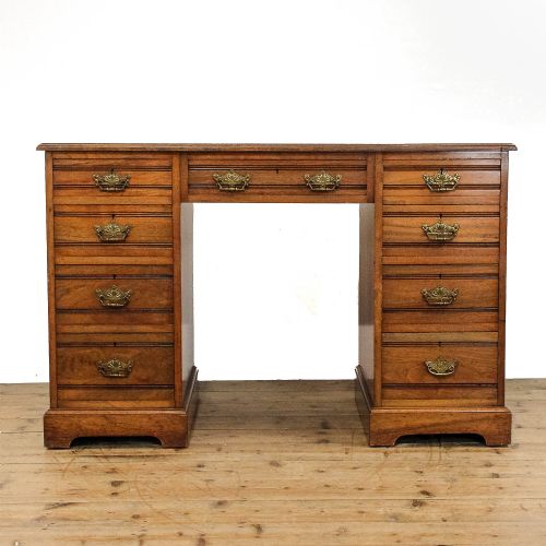 fig 1. Antique Oak Pedestal Desk