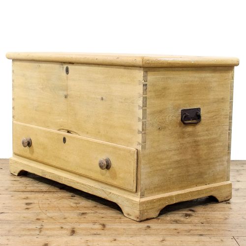 LARGE ANTIQUE PINE MULE CHEST