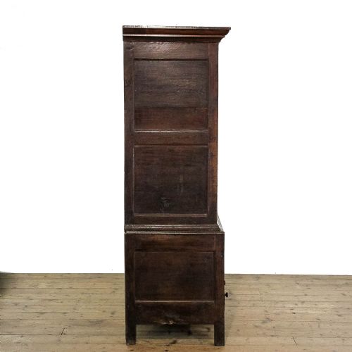 fig 1. Antique 18th Century Oak Linen Press Cupboard