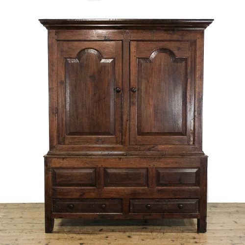 fig 2. Antique 18th Century Oak Linen Press Cupboard