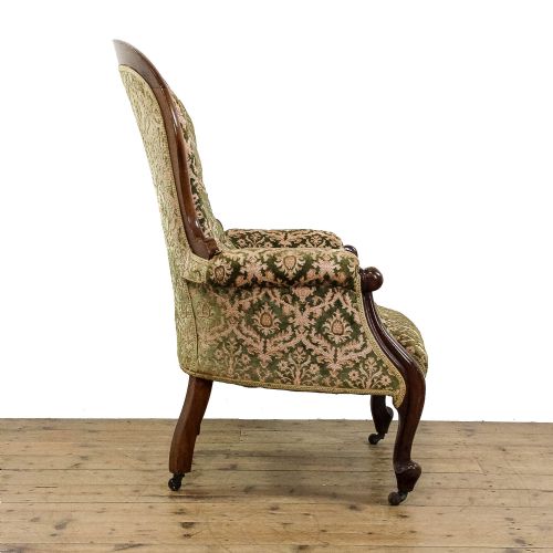 fig 2. Antique Victorian Mahogany Upholstered Armchair
