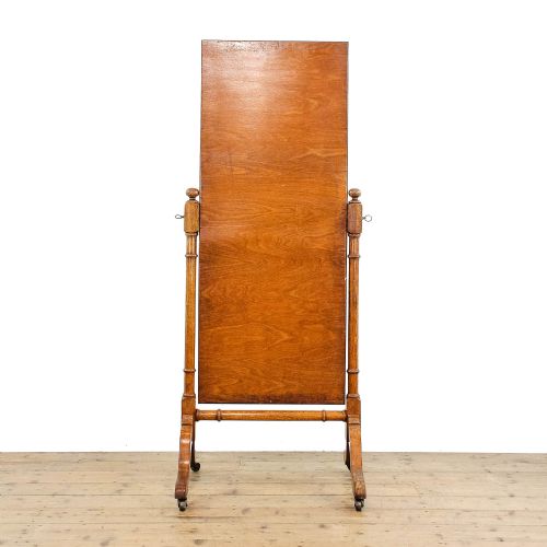 fig 2. Antique Early 20th Century Golden Oak Cheval Mirror