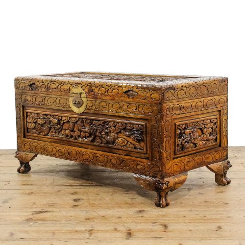 Antique 20th Century Camphor Wood Trunk
