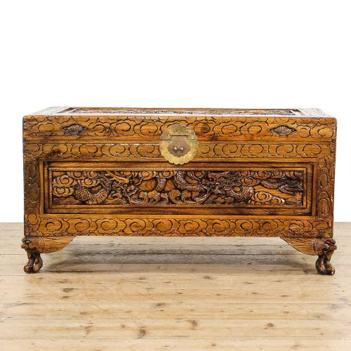 fig 1. Antique 20th Century Camphor Wood Trunk