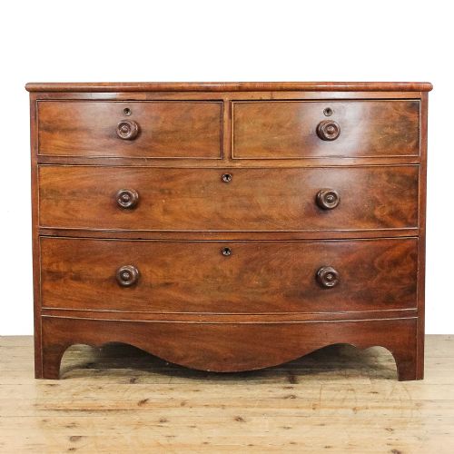 Antique Victorian Mahogany Bow Front Chest of Drawers
