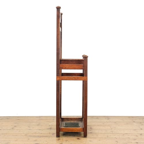 fig 1. Antique Arts and Crafts Oak Hall Stand