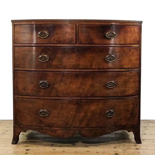 Antique George III Mahogany Bow Front Chest of Drawers
