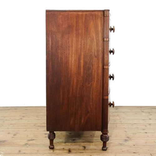 fig 1. Antique Regency Mahogany Bow Front Chest of Drawers
