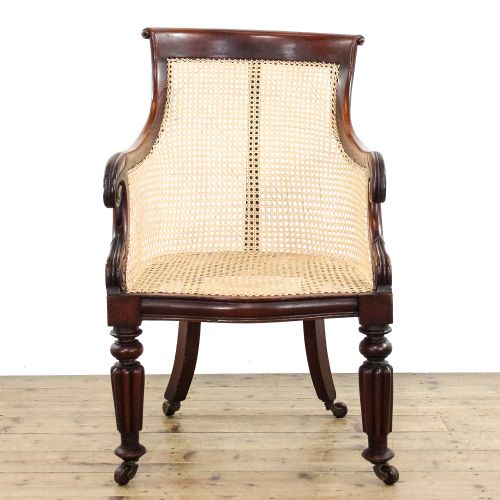 fig 1. Antique Mid 19th Century Bergere Library Chair